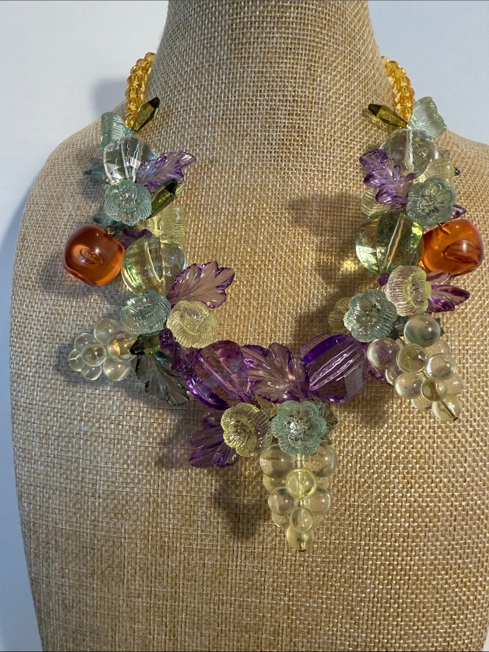 Fruit Salad Vintage Necklace and Earrings - Picture 5 of 10